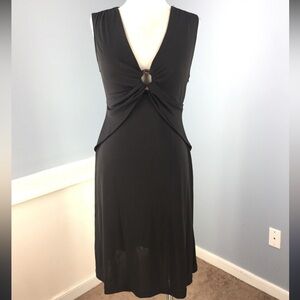 Banana Republic Black Midi Dress with Knot Detail